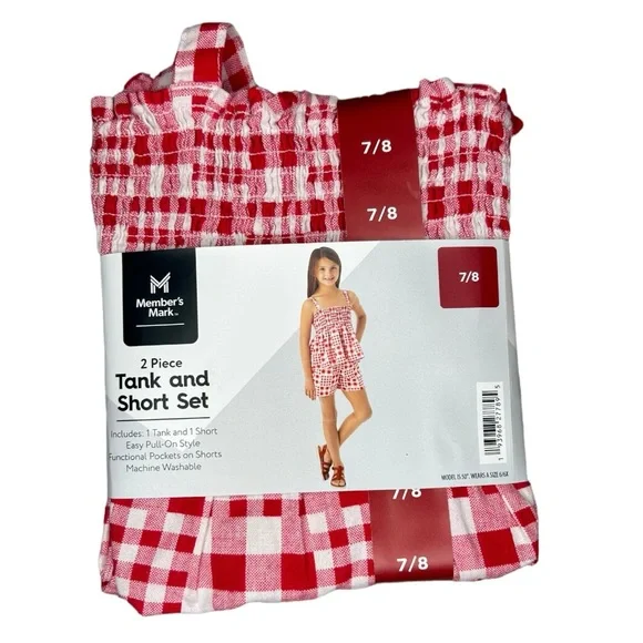 2-Piece Girls Tank & Short Set 4/5, 6, 7/8 - Picture 4 of 7